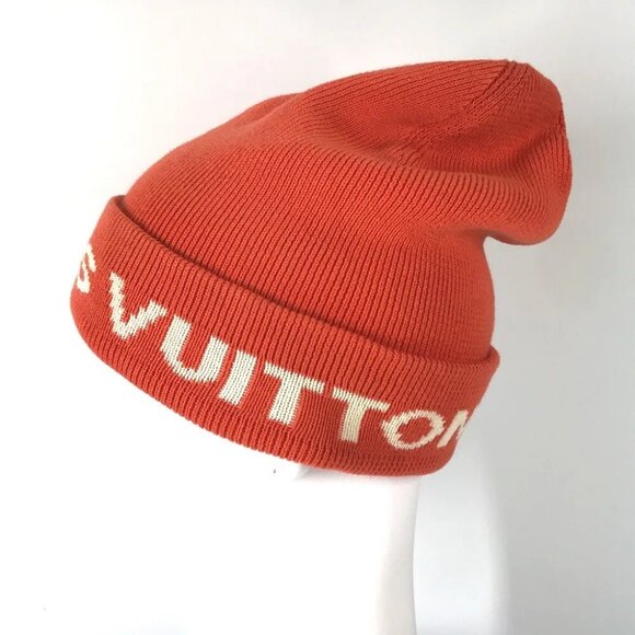 Auth LOUIS VUITTON LVCUP Louis Vuitton Cup beanie knit cap Knit hat Red/White - Picture 14 of 14